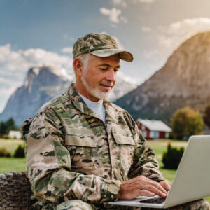 Military personnel writing